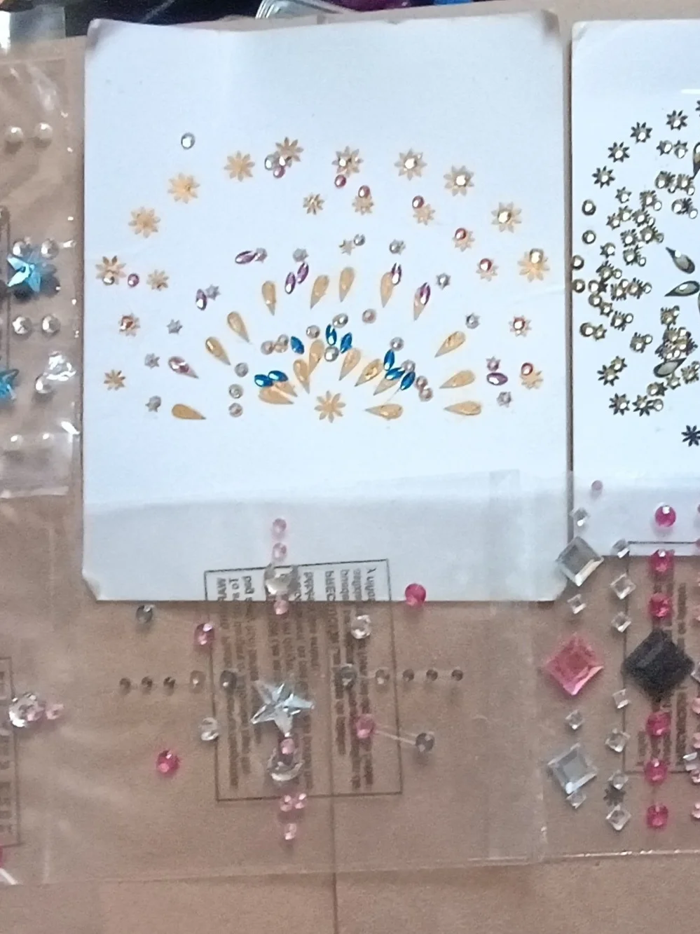 30 Pks - Mixture Of Self Adhesive Tattoos and Crystals Jewels Various Brands